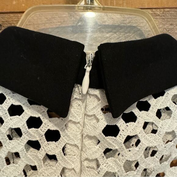 ZARA Black Sheath Tube Dress Twee Lace Short Sleeve Top Size S Office Cocktail - Picture 14 of 16